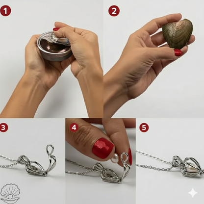 Collana Conchiglia Vera con Perla del Desiderio+ Scatola Regalo